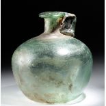 Large Roman Glass Jug w/ Trail Handle