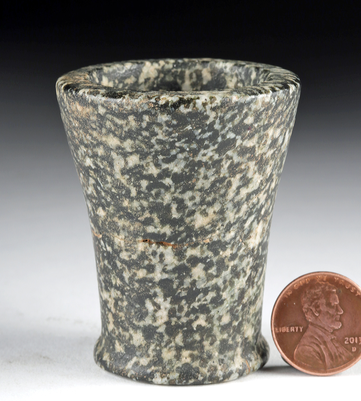 Egyptian Speckled Diorite Offering Vessel, ex Sotheby's - Image 2 of 3