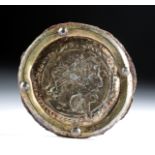 Roman Gilded Silver / Iron Medallion - Aristocratic Man