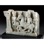 Gandharan Stone Relief Panel - Siddhartha Leaves Home