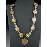 Wearable Marlik Gold and Glass Bead Necklace, 24.4 g