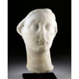 Greek Hellenistic Marble Female Head