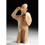 Boeotian Pottery Seated Figure - Dog Warrior w/ Shield