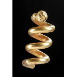 Greek Gilded Bronze Hair Ring, ex Christie's - 17.7 g