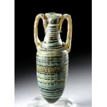 Large Greek Hellenistic Core Formed Glass Amphoriskos