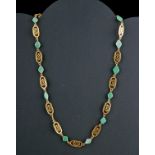 Published Byzantine Gold & Glass Bead Necklace - 9.8 g