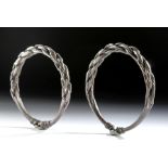 Pair of Viking Twisted Silver Bracelets, 130.8 g