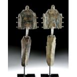 Lg. Pair Gepidic Silver Fibulae, 235g, ex-Christie's