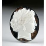 Published 19th C Neoclassical Sardonyx Cameo - Arethusa