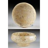 Rare Small Romano-Egyptian Glass Footed Dish