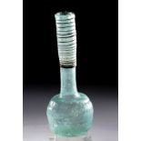 10th C. Islamic Glass Bottle w/ Red Threading