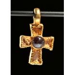 Published Byzantine Gold & Garnet Cross - 4.9 g