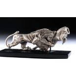 Phoenician Roman Silver Lion Attacking Bull - 24.8 g