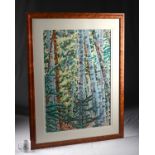 Framed D. Foley Watercolor -"Shadowed Aspen" - 1999