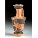 Rare Miniature Greek Attic Lekythos w/ Nude Youth