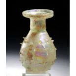 Spiked Roman Glass Sprinkler Jar - Stunning Iridescence