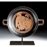 Greek Attic Red Figure Ceramic Kylix - Hoplite Battle