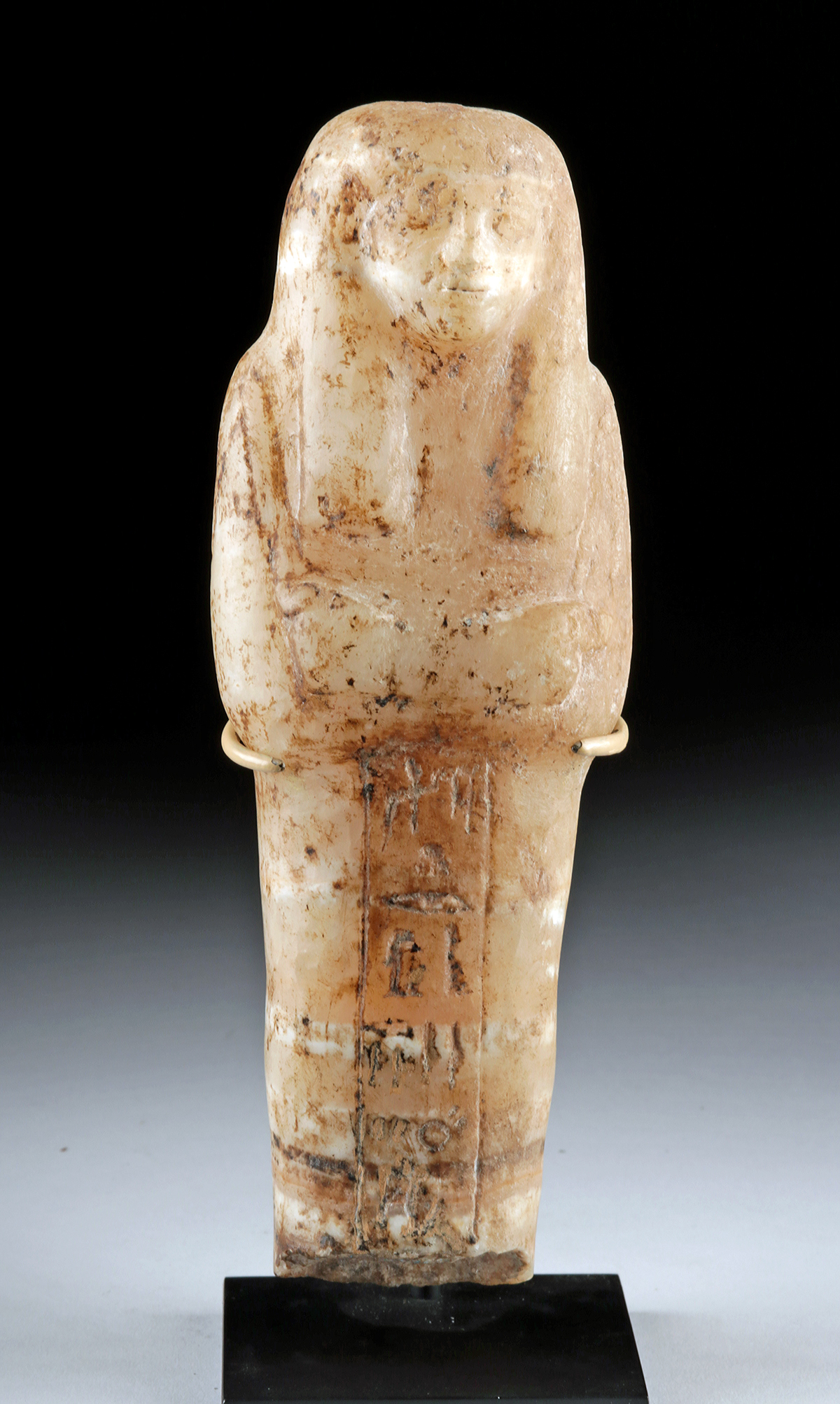 Translated Egyptian Alabaster Ushabti for Iry Iry