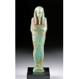 Large Egyptian Late Period Glazed Faience Ushabti