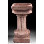 Huge Greek Terracotta Louterion Base and Pillar w/ TL