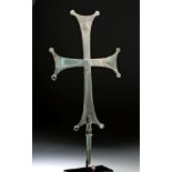 Beautiful Byzantine Bronze Processional Cross