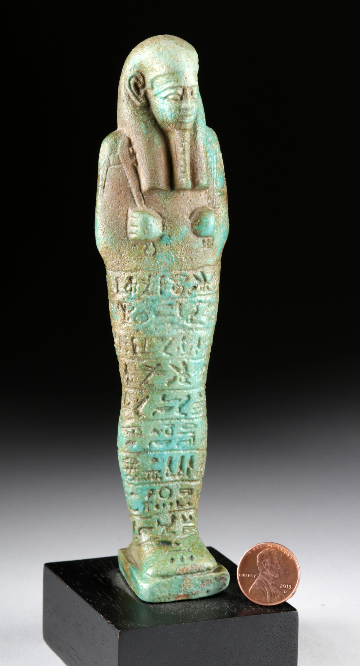 Large Egyptian Late Period Glazed Faience Ushabti - Image 2 of 4