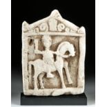 Roman Marble Relief w/ Thracian Horse & Rider