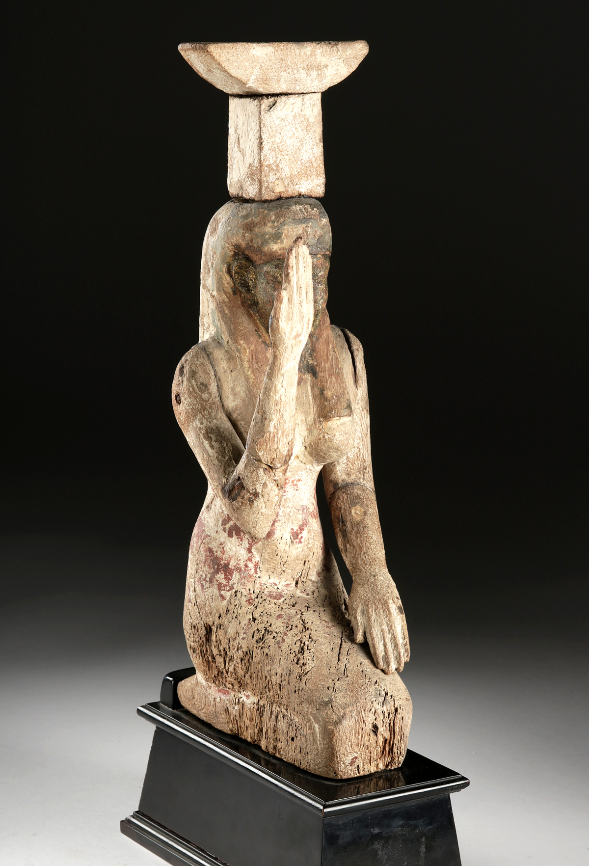 Egyptian Gilded Polychrome Statue - Mourning Nephthys - Image 3 of 3