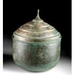 Rare Greek Bronze Lidded Cauldron (Lebes)