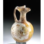 Large Roman Amber Glass Trefoil Oinochoe