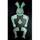 Monumental Moche Silver Copper Guardian Figure