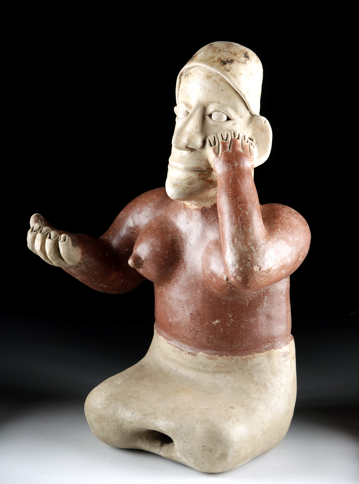 Large Jalisco Ameca Pottery Seated Female Figure - Image 3 of 5