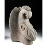 Important Maya Basalt Figure Chac Uayab Xoc (Fish God)