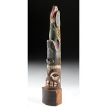 Alaskan Polychrome Red Cedar Totem Pole, ca. 1920s