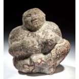 Pre-Classic Maya Stone Seated Female Fertility Figure