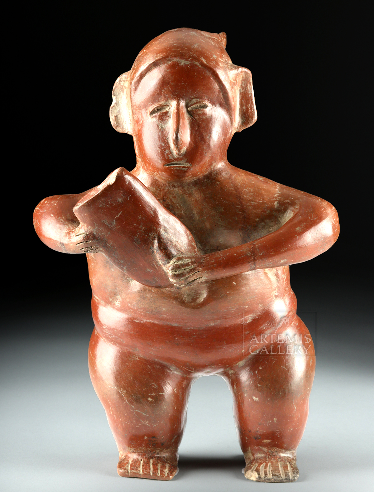 Colima Redware Standing Musician, ex-Sotheby's - Image 2 of 6