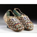 19th C. Plains Indian Beaded Leather Moccasins