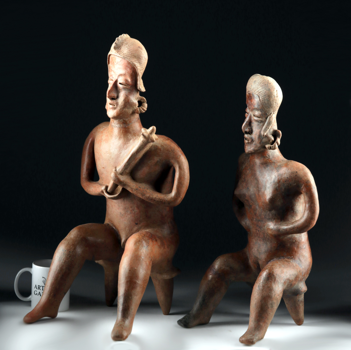 Matched Nayarit San Sebastian Pottery Couple w/ TL - Image 2 of 4