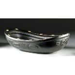 Exhibited Tlingit Wood Frog Bowl by Bean, 1919