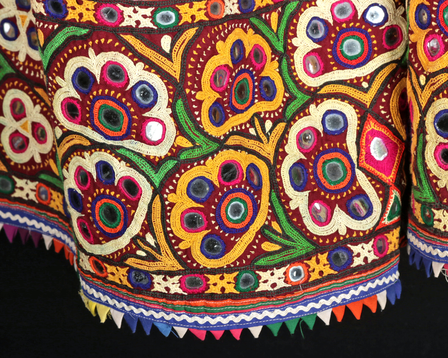 Vintage Indian Kutchi Embroidered Skirt - Image 3 of 5