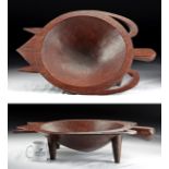 Very Rare 19th C. Fijian Ironwood Kava Bowl - Turtle