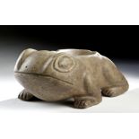 Moche Greenstone Frog Mortar