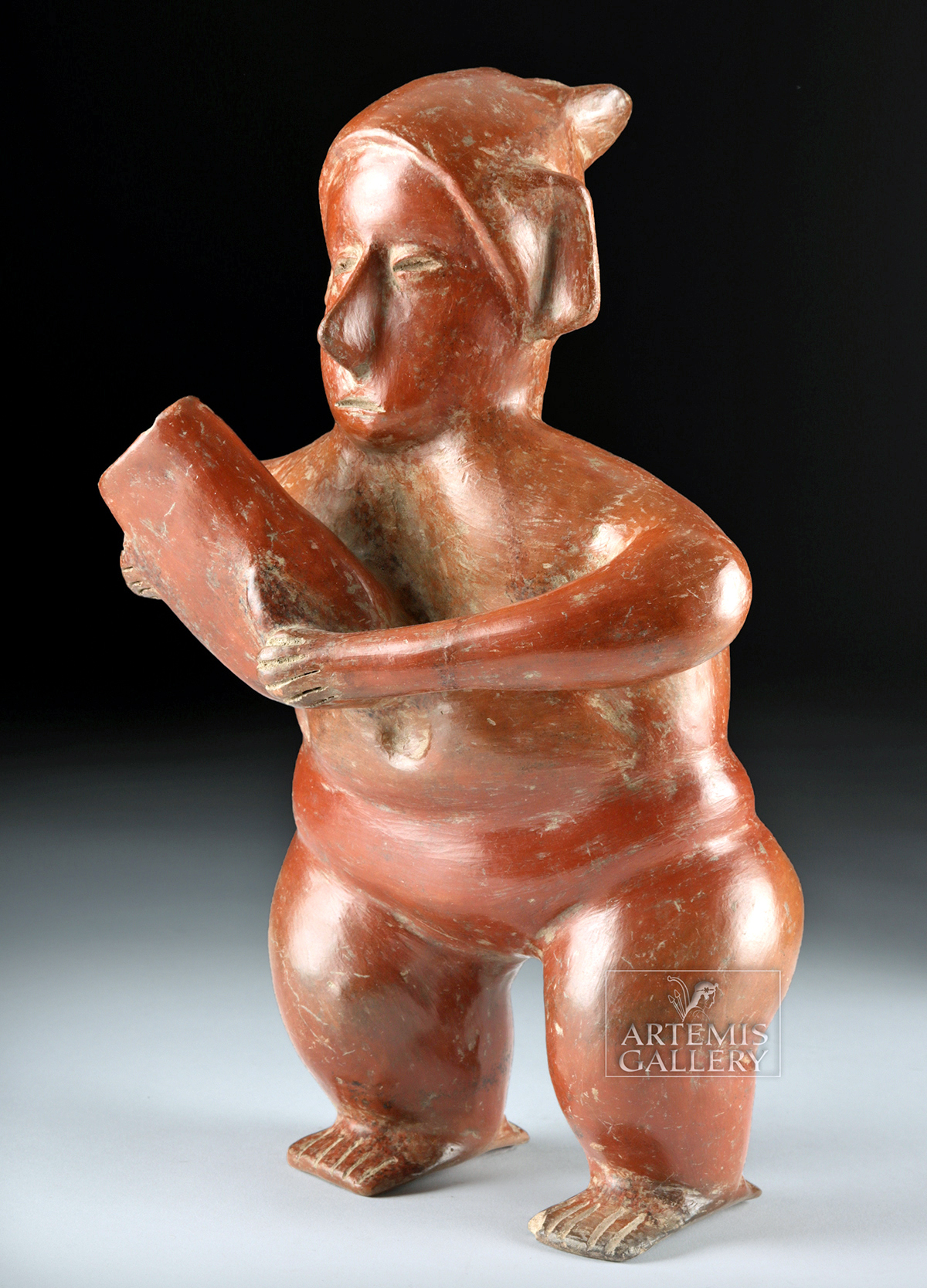 Colima Redware Standing Musician, ex-Sotheby's - Image 3 of 6