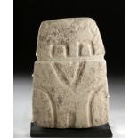 Fine Valdivian Limestone Owl Plaque