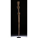 Royal Chimu Wood Staff w/ Relief Carvings