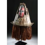 20th C. Papua New Guinea Wood & Grass Dance Costume