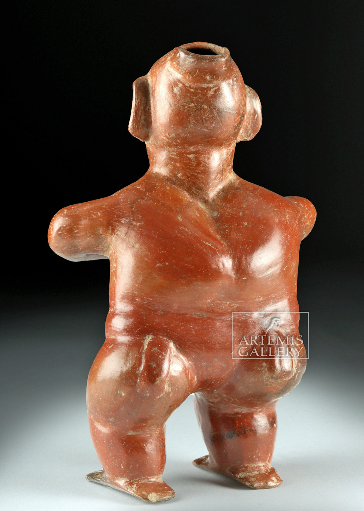 Colima Redware Standing Musician, ex-Sotheby's - Image 4 of 6