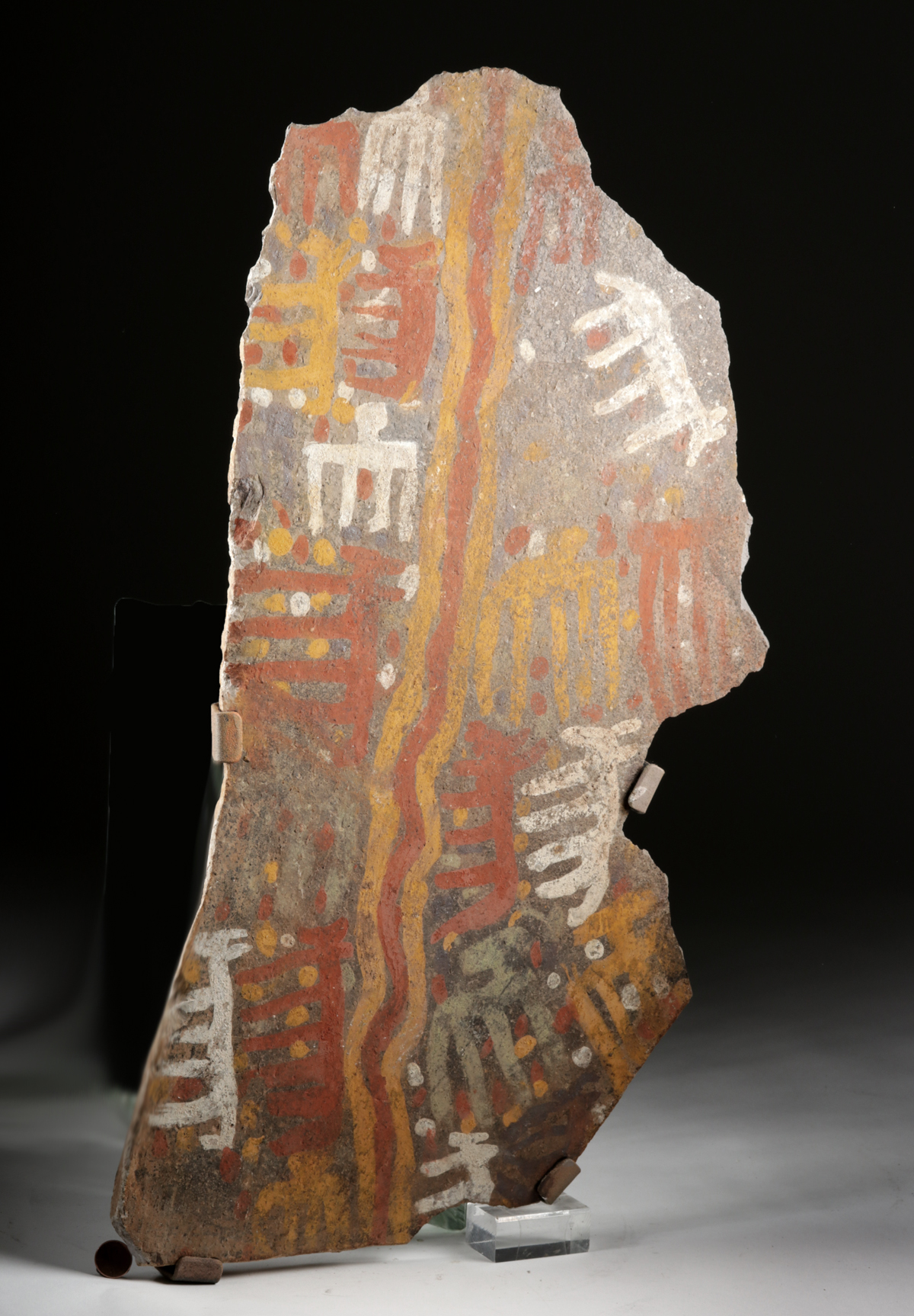 Rare & Large Inca Chucu Painted Stone Petroglyph Plaque - Image 2 of 4