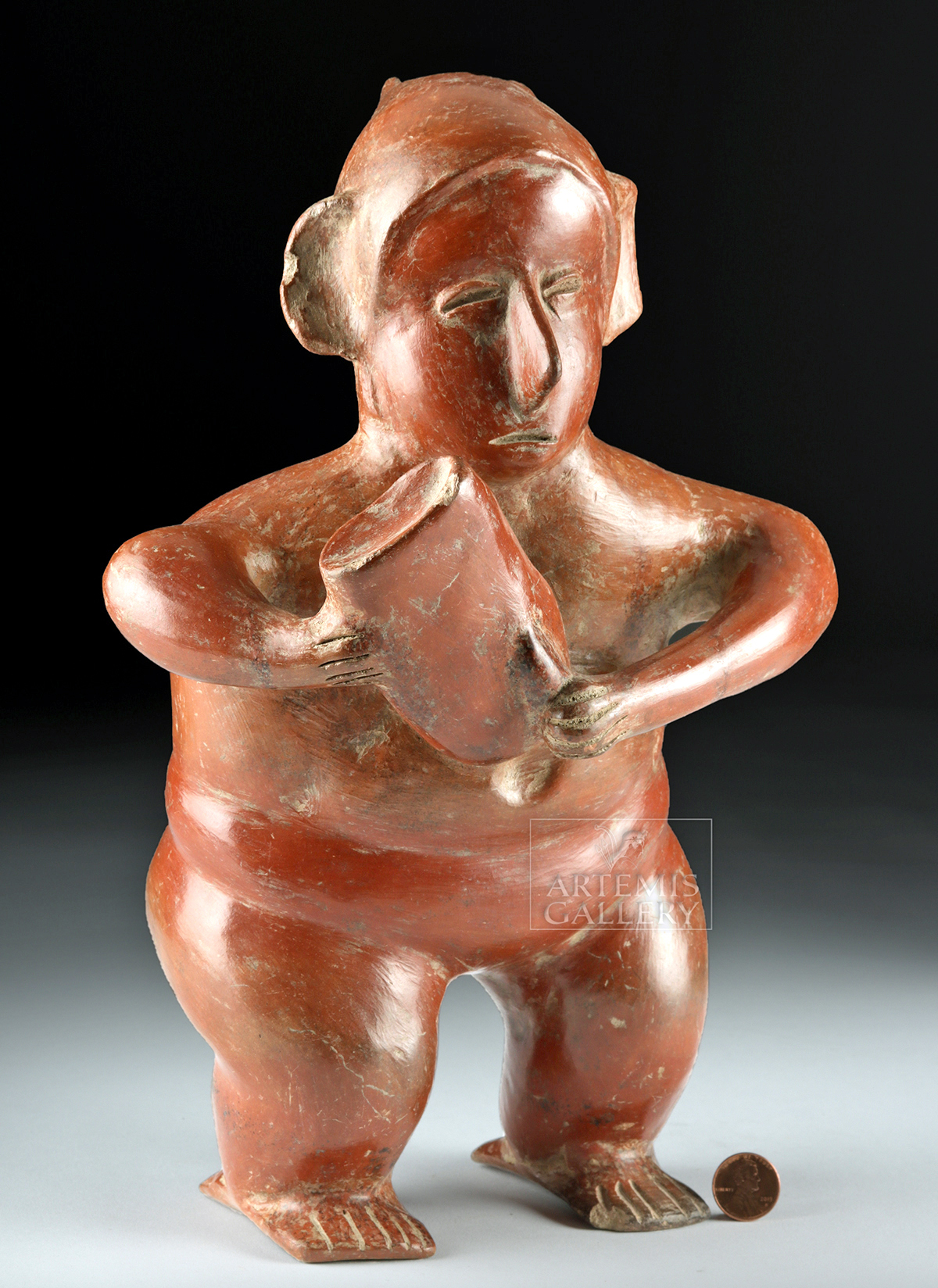 Colima Redware Standing Musician, ex-Sotheby's