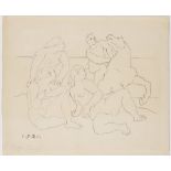 PABLO PICASSO 1881 - 1973: RIDER 1921 Lithograph print on paper 25,5 x 31,5 cm Signed and numbered